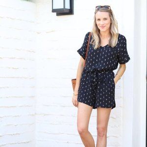 NWT Madewell Perimeter Romper In Diamond Stitch S